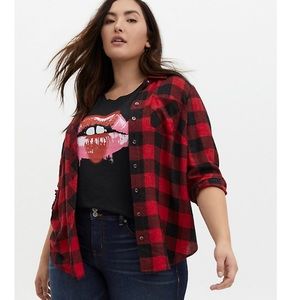 Torrid Red Plaid Flannel Sz 5